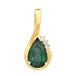 14K Yellow Gold Chatham Created Emerald Pendant/Pearl Enhancer