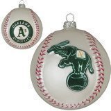 Oakland Athletics Glass Baseball Ornament