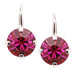 L. Erickson Simple Drop Swarovski Earrings - Fuchsia Swarovski