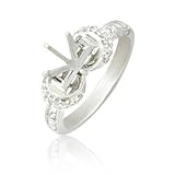 0.30 ct tw Natural White Round Diamonds (SI-Clarity,GH-Color) Engagement Semi-Mount Ring in 14K White Gold.