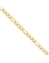 14k Gold 7.3mm Semi-Solid Figaro Chain 20 Inches