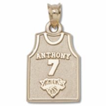 Carmelo Anthony New York Knicks #7 5/8" Jersey Pendant - 10KT Gold Jewelry