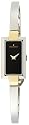 Movado Women's Women's Bela Baguette Stainless Steel Bangle Black Dial Watch #0606267
