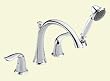 Delta T4738 Lahara Two Handle Roman Tub Faucet Trim with Hand Shower Chrome