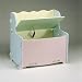 Personalized Pastel Wooden Toy Box Bench