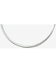6mm to 3mm Graduated White Gold Omega Necklace 20"
