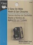 Dritz Sew On 1" Wide Hook & Eye Closures Pant, Skirt, Slacks & Waistband Clasp