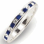 Simulated Sapphire Eternity Ring Rhodium EP Size 4-9 Lifetime Guarantee ET17
