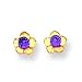 14k 3mm Violet Colored CZ (Cubic Zirconia) Flower Screwbac