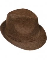 Outer Rebel Fashion Fedora Hat- Brown Tweed
