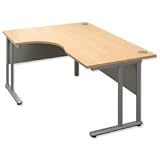 Brand New. Tercel Eyas Cantilever Radial Left Hand Desk W1600xD1180xH720mm Oak