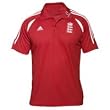 ECB Official 2008 adidas England Cricket Training Polo - Collegiate Red/White