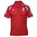 ECB Official 2008 adidas England Cricket Training Polo - Collegiate Red/White
