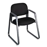Cava Collection Sled Base Guest Chair, Black Fabric