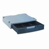 Stackable LCD Monitor Stand, 15w x 11d x 3h, Light Gray with Charcoal Drawer