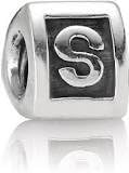 (One) Alphabet Beads A-z and Birthstone Charm You Choose From Drop Down Menu Top Quality Spacer Bead Charm Pandora Troll Chamilia Biagi Bead Compatible (Letter "S")