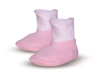Childrens Toyshop  Toys : Twin Cotton Bootees Pink 5-8lb