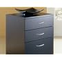 3-Drawer Mobile File Cabinet - Black