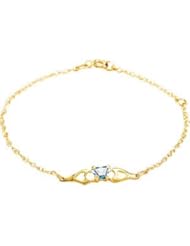 10K Yellow Butterfly Cz Birthstone Bracelet With Box September Bracelet With Box