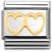 Nomination Composable Classic LOVE Edelstahl und 18K-Gold (Doppeltes Herz) 030116