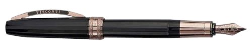 Visconti Michelangelo BlackRose Gold Medium Point Fountain Pen - V-29402M