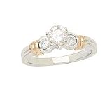 Two-tone Contemporary Diamond Trio Engagement Ring