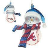 Atlanta Braves 2 3/4" Acrylic Striped Snowman