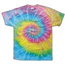 Child Size Pastel Tye Dye T-Shirt With Tie Dye Hippie Pattern