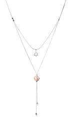 Star Glass Bead Y-Necklace - Pink, by Anat Eyal