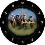 Horse Racing Welsh Slate Wall Hanging Clock