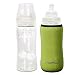Momo Baby 2-Pack Wide Neck Laboratory Grade Borosilicate Glass Bottles, White, 9 Ounce
