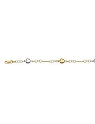 CleverEves 14K Gold Two-Tone Heart Bracelet