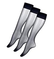 3 Pairs of 10 Denier Matt Ladder Resist Knee Highs