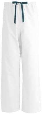 600NTQS-CA - Medline AngelStat Unisex Reversible Drawstring Scrub Pants,White,NTQ