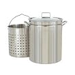 Bayou Classic 1124 24-Quart All Purpose Stainless Steel Stockpot with Steam and Boil Basket