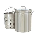 Bayou Classic 1124 24 - Quart All Purpose Stainless Steel Stockpot with Steam and Boil Basket - B000FTHX8S