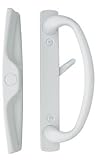 Euro-Charlotte Sliding Glass Door Handle in White Finish