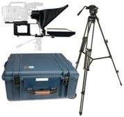 Telmax GS17-R Series 17" Aluminum Teleprompter, 23' Reading Range, VGA Input - Bundle With Porta Brace PB2750F Safeguard Waterproof Vault Case, 3Pod V2AH Aluminum 3 Section Video Tripod with Fluid Head