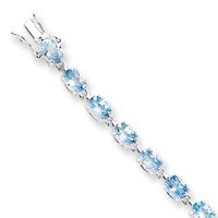 Sterling Silver Blue Topaz Bracelet by JewelryWeb