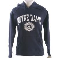 Notre Dame Womens Hooded Sweatshirt - Notre Dame Arched Above Seal - Marine Navy