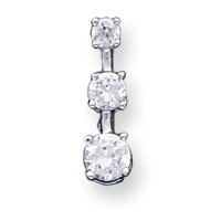 Sterling Silver 3-Stone CZ Pendant