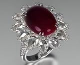18kt White Gold Diamond and Burmese Ruby Ring (6.21 ct. tw.)