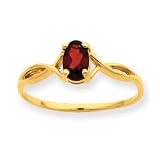 10k Polished Genuine Garnet Birthstone Ring - Size 6