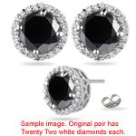 216oRRvZqcL. SL160  3.34 4.20 Cts Black & 0.01 Cts White Diamond Stud Earrings in Platinum