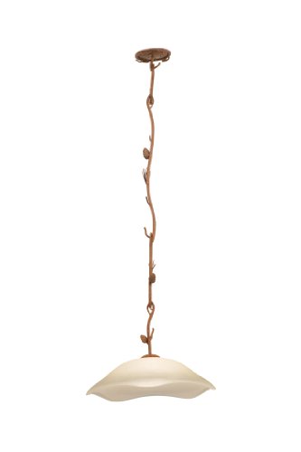 Kalco 5028SC Sycamore Ponderosa Rustic / Country 20 Bowl Pendant With Fading Taupe Glass Included F