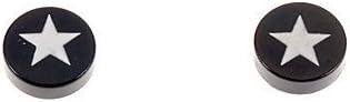 KT @Vintage 1cm Magnet Star Pattern Black Stud Earrings(1 Pair)