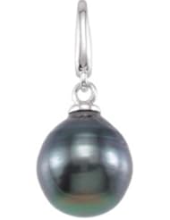 14K White Gold Tahitian Cultured Circle Pearl Charm