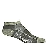 Feetures! Bamboo & Wool Ultra Light Cushion Low Cut Socks - Light Olive/Dark Olive, XL