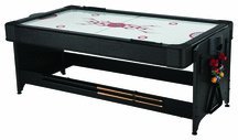 Fat Cat Pockey 7ft Black 3-in-1 Air Hockey, Billiards, and Table Tennis Table