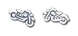 Motorcycle Solid Sterling Silver Small Post Earrings